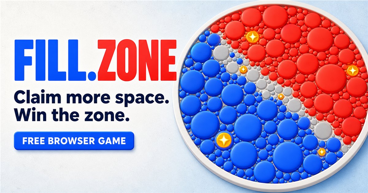 Blue and red fillers competing for territory on a circular fill.zone board